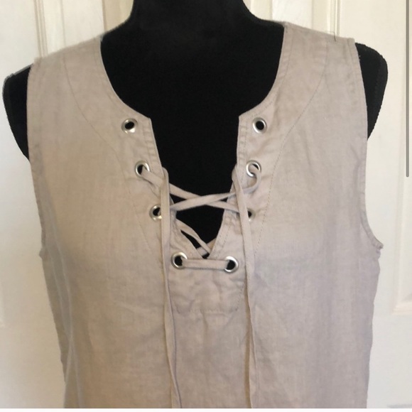 Women’s Linen Sleeveless Dress - Picture 2 of 5